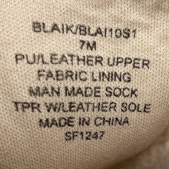 Steve Madden Blaik Pump – Gold-Tone, Beige & Red Leather, Velcro Strap, Size 7 - Picture 7 of 7